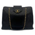 CHANEL VINTAGE SUPER MODEL BICOLORE CHAIN TOTE BAG BLACK LEATHER 90296729 - PURPOSE