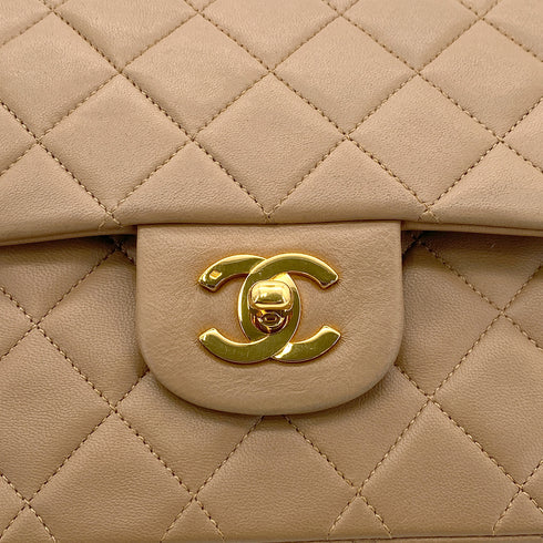 CHANEL VINTAGE CLASSIC FLAP MEDIUM CHAIN SHOULDER BAG BEIGE LAMB SKIN 90296731 - PURPOSE