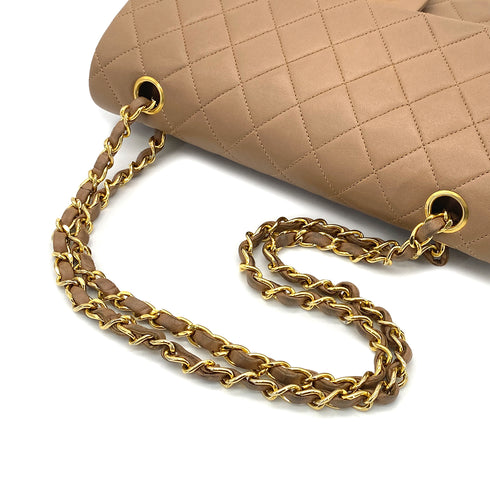 CHANEL VINTAGE CLASSIC FLAP MEDIUM CHAIN SHOULDER BAG BEIGE LAMB SKIN 90296731 - PURPOSE