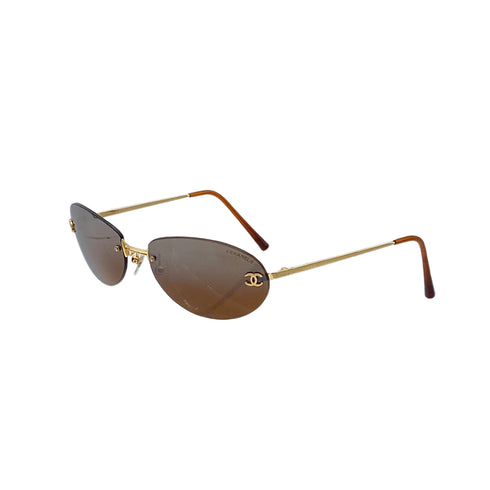CHANEL SUNGLASSES COCOMARK BROWN GOLD EYEWEAR 90296733 - PURPOSE