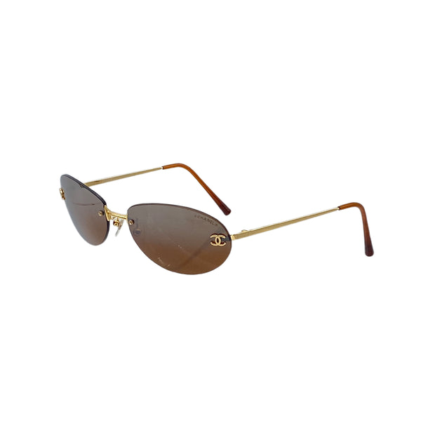 CHANEL SUNGLASSES COCOMARK BROWN GOLD EYEWEAR 90296733 - PURPOSE