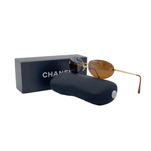CHANEL SUNGLASSES COCOMARK BROWN GOLD EYEWEAR 90296733 - PURPOSE