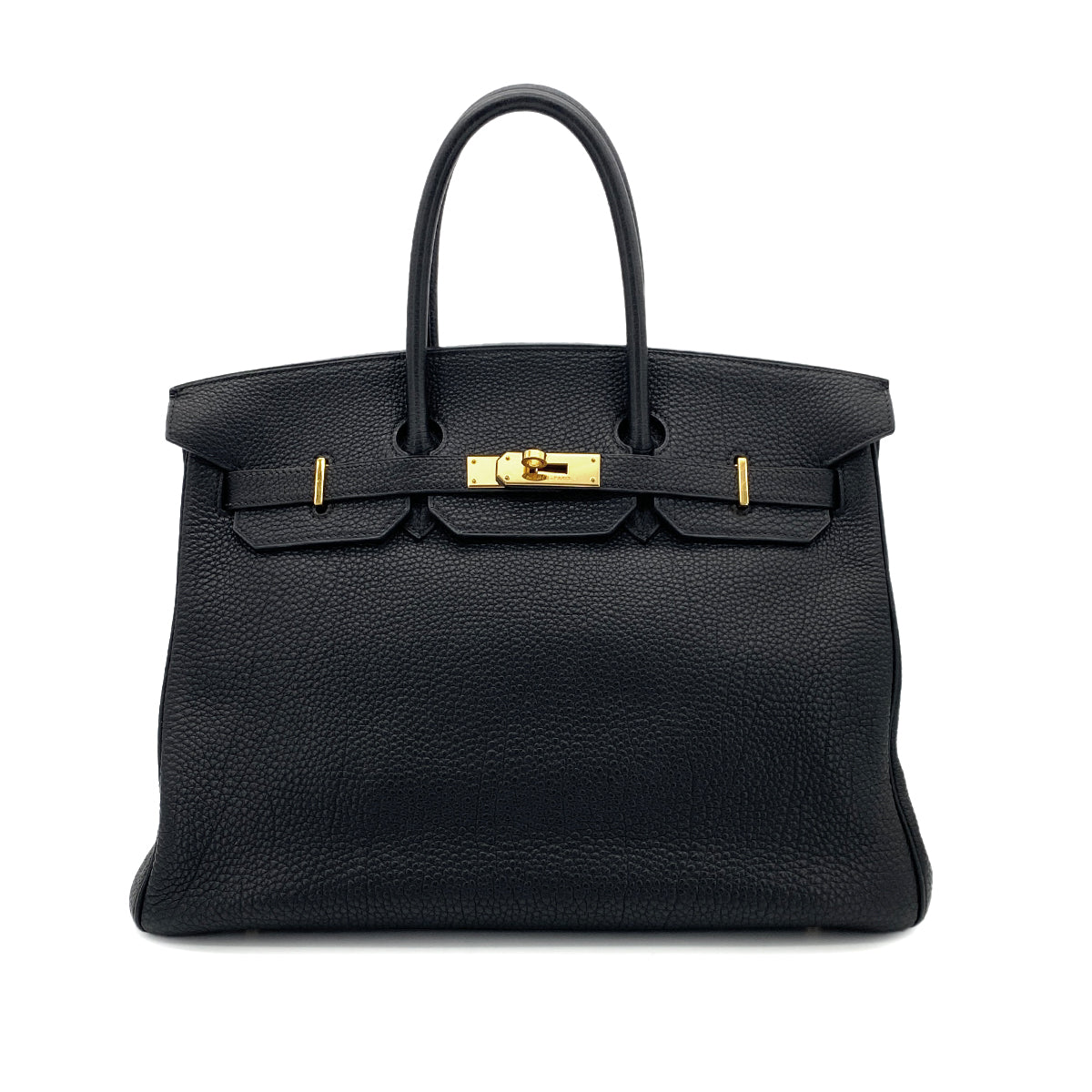 HERMES BIRKIN 35 BLACK TOGO HAND BAG □E GHW 90297252