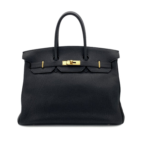 HERMES BIRKIN 35 BLACK TOGO HAND BAG □E GHW 90297252 - PURPOSE