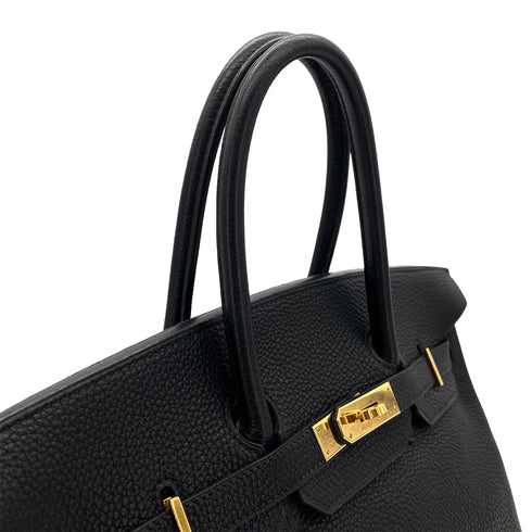 HERMES BIRKIN 35 BLACK TOGO HAND BAG □E GHW 90297252 - PURPOSE