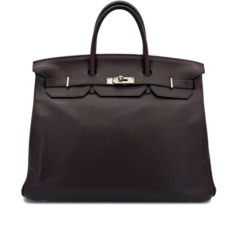 HERMES BIRKIN 40 EBENE EVERCOLOR HAND BAG □M SHW 90297253 - PURPOSE