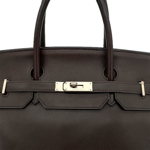 HERMES BIRKIN 40 EBENE EVERCOLOR HAND BAG □M SHW 90297253 - PURPOSE
