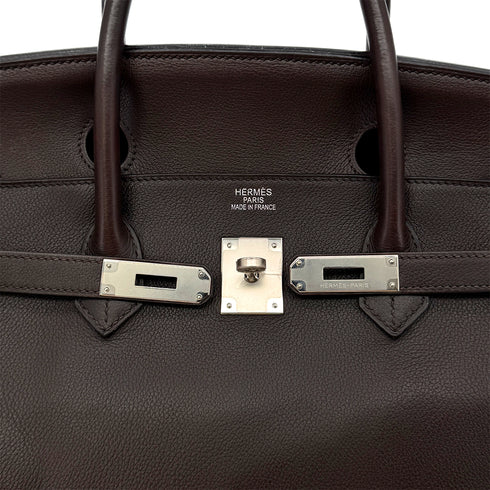 HERMES BIRKIN 40 EBENE EVERCOLOR HAND BAG □M SHW 90297253 - PURPOSE