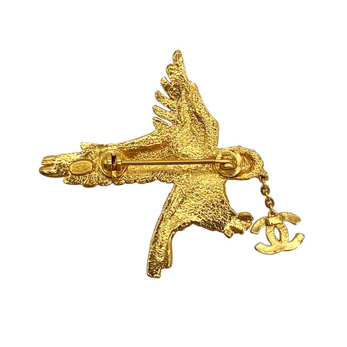 CHANEL EAGLE COCOMARK BROOCH RHINESTONE ACCESSORY 01P 90297262