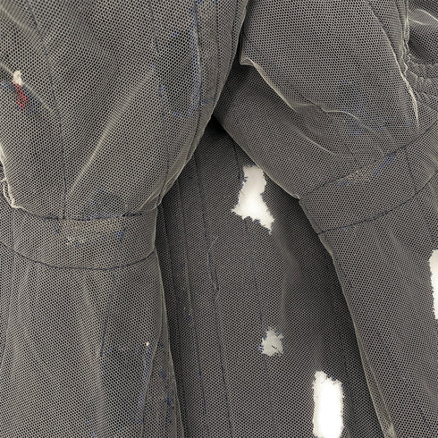 CHANEL COLLARLESS JACKET NAVY TWEED COTTON 44 P41 RTW 90297266