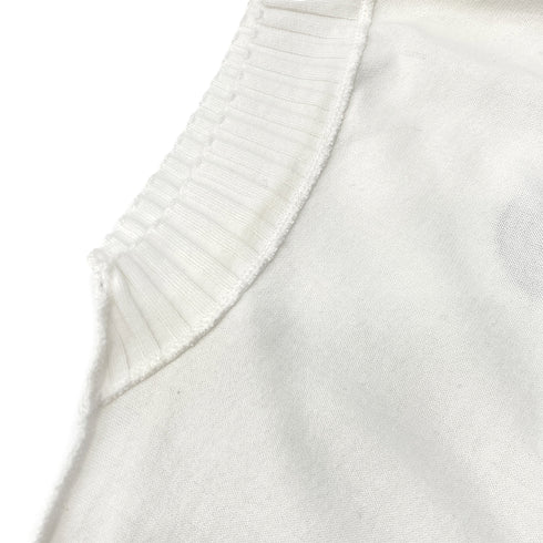 CHANEL VINTAGE COCOMARK SLEEVELESS KNIT TOPS WHITE COTTON 42 01P RTW 90297268