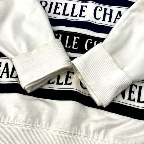 CHANEL GABRIELLE LONG SLEEVE SWEATSHIRT WHITE COTTON 40 P57 RTW 90297269