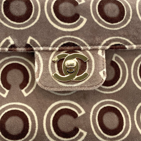 CHANEL VINTAGE COCO HAND BAG BROWN VELOR 90297510