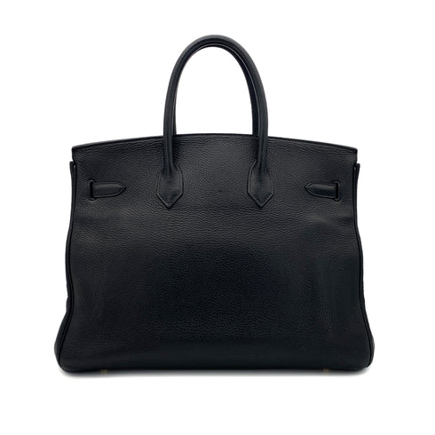 HERMES BIRKIN 35 BLACK TOGO HAND BAG □G GHW 90297513 - PURPOSE