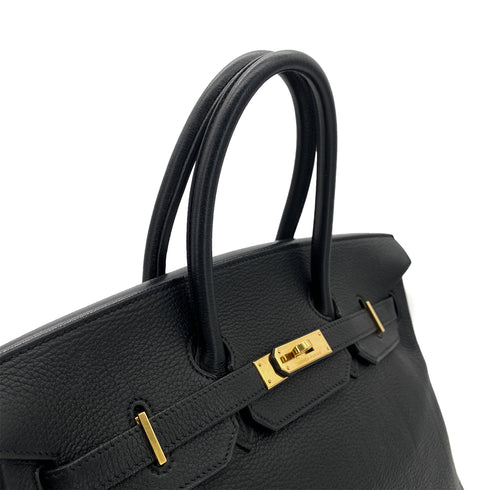 HERMES BIRKIN 35 BLACK TOGO HAND BAG □G GHW 90297513 - PURPOSE