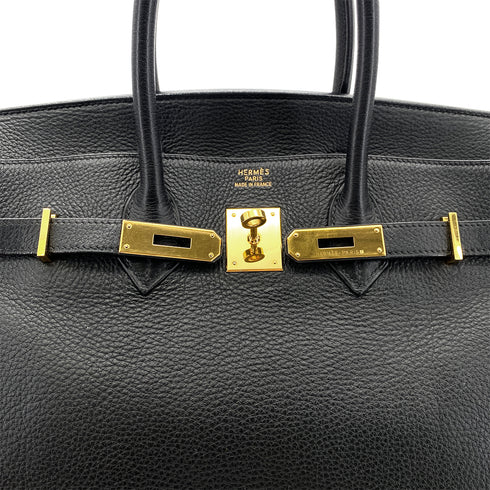 HERMES BIRKIN 35 BLACK TOGO HAND BAG □G GHW 90297513 - PURPOSE
