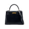 HERMES KELLY 28 SELLIER BLACK BOXCALF HAND SHOULDER BAG □A GHW 90297514 - PURPOSE