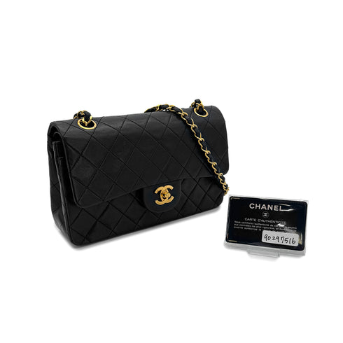 CHANEL VINTAGE CLASSIC FLAP SMALL CHAIN SHOULDER BAG BLACK LAMB SKIN 90297516 - PURPOSE