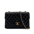 CHANEL VINTAGE MATELASSE HALF MOON CHAIN SHOULDER BAG BLACK LAMB SKIN 90297522 - PURPOSE