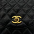 CHANEL VINTAGE MATELASSE HALF MOON CHAIN SHOULDER BAG BLACK LAMB SKIN 90297522 - PURPOSE