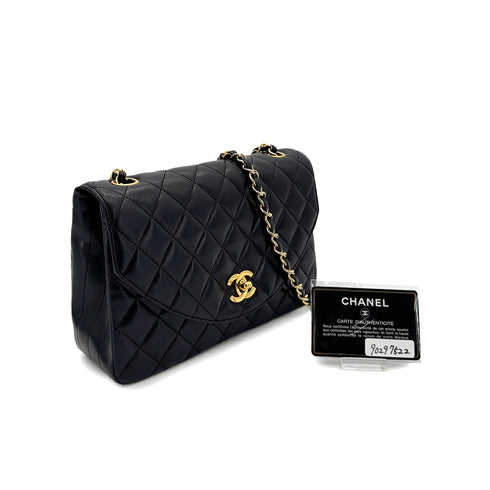 CHANEL VINTAGE MATELASSE HALF MOON CHAIN SHOULDER BAG BLACK LAMB SKIN 90297522 - PURPOSE