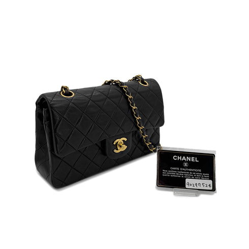 CHANEL VINTAGE CLASSIC FLAP SMALL CHAIN SHOULDER BAG BLACK LAMB SKIN 90297524 - PURPOSE