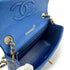 CHANEL VINTAGE MINI SQUARE 17 CHAIN SHOULDER BAG BLUE LAMB SKIN 90297531