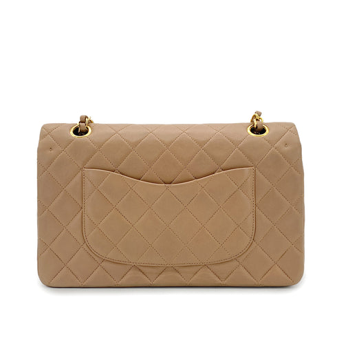 CHANEL VINTAGE CLASSIC FLAP MEDIUM CHAIN SHOULDER BAG BEIGE LAMB SKIN 90296731 - PURPOSE
