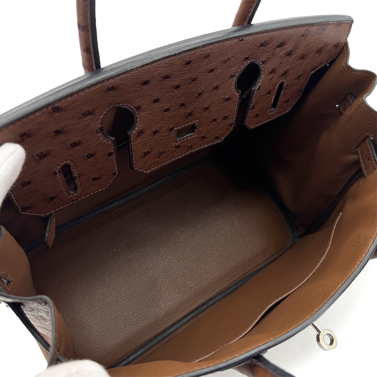 HERMES BIRKIN 30 ETRUSQUE OSTRICH HAND BAG □L SHW 90298145