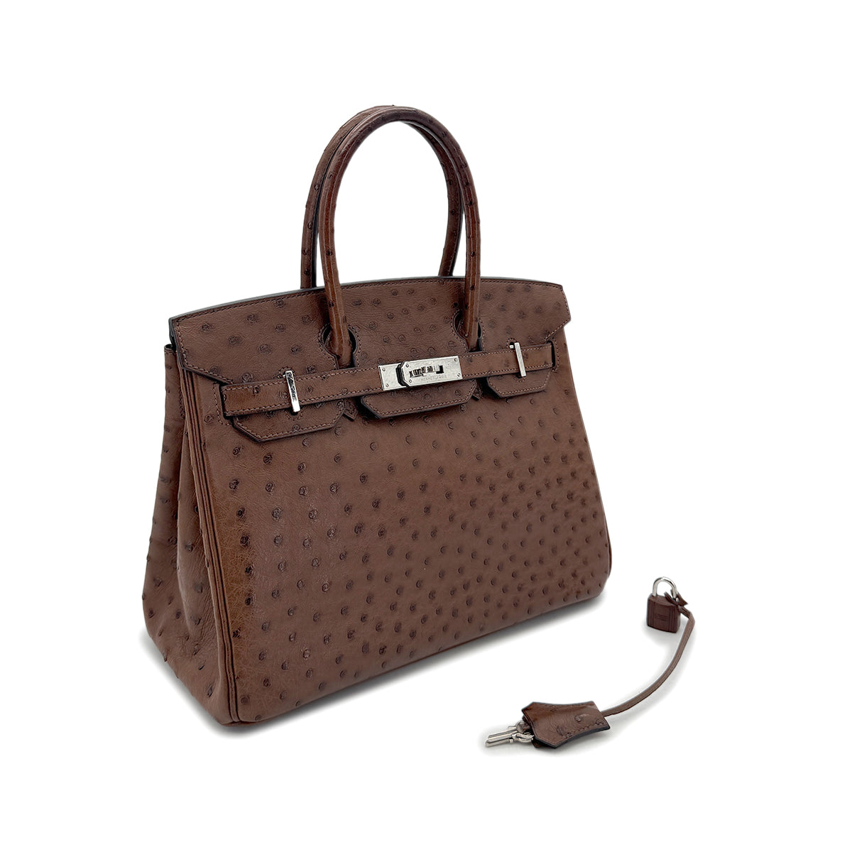 HERMES BIRKIN 30 ETRUSQUE OSTRICH HAND BAG □L SHW 90298145