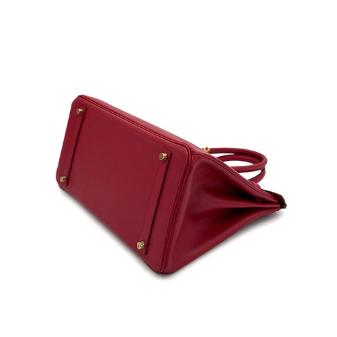 HERMES BIRKIN 35 ROUGE VIF COUCHVEL HAND BAG □A GHW 90298147 - PURPOSE