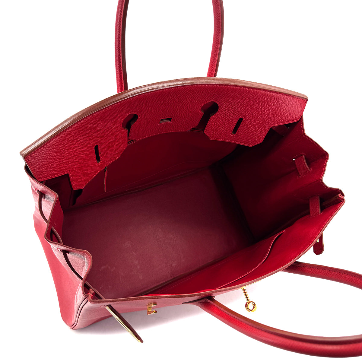 HERMES BIRKIN 35 ROUGE VIF COUCHVEL HAND BAG □A GHW 90298147