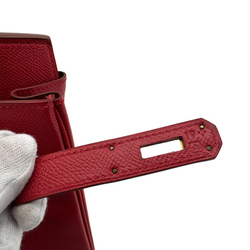 HERMES BIRKIN 35 ROUGE VIF COUCHVEL HAND BAG □A GHW 90298147 - PURPOSE