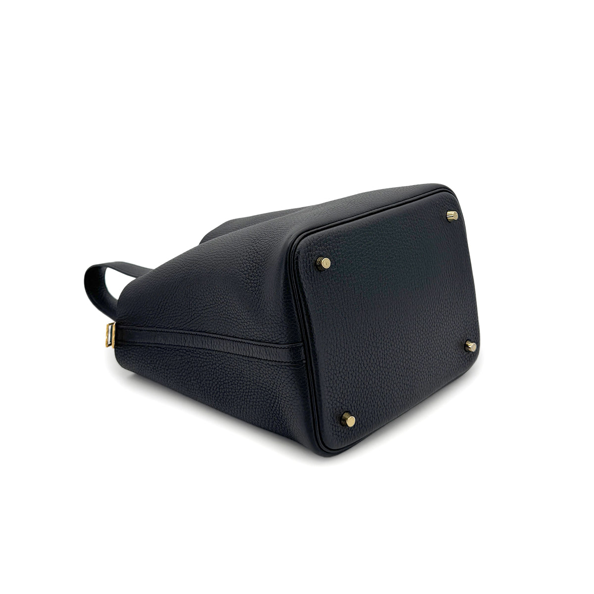 HERMES PICOTIN LOCK MM BLACK TAURILLON CLEMENCE HAND BAG Z GHW 90298149