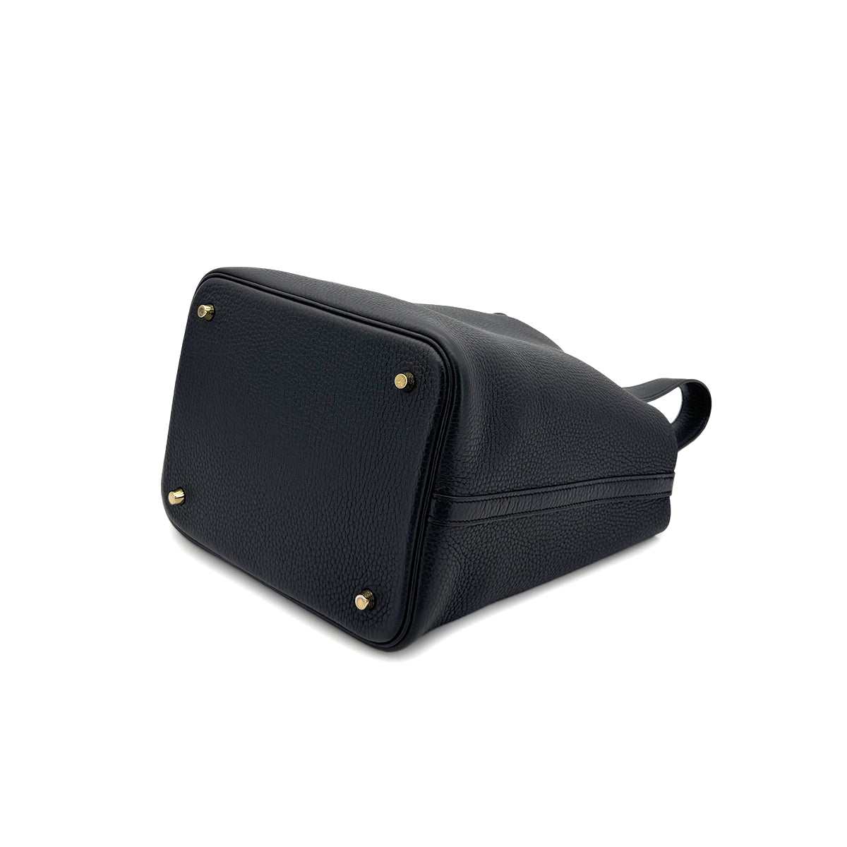 HERMES PICOTIN LOCK MM BLACK TAURILLON CLEMENCE HAND BAG Z GHW 90298149