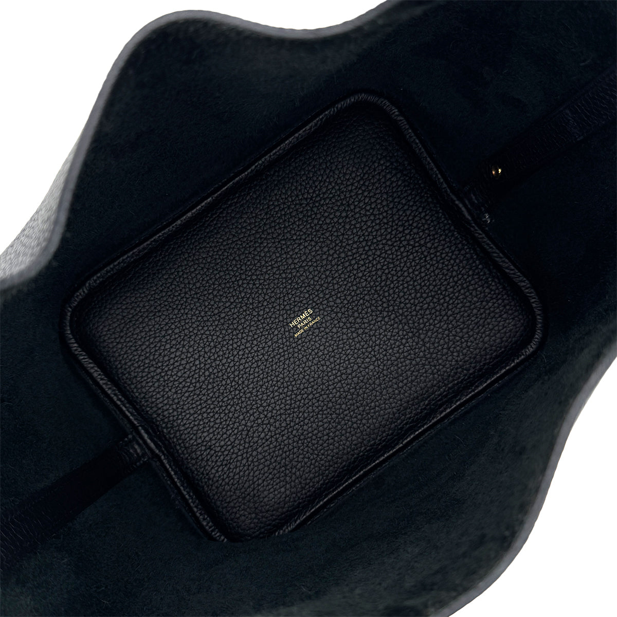 HERMES PICOTIN LOCK MM BLACK TAURILLON CLEMENCE HAND BAG Z GHW 90298149
