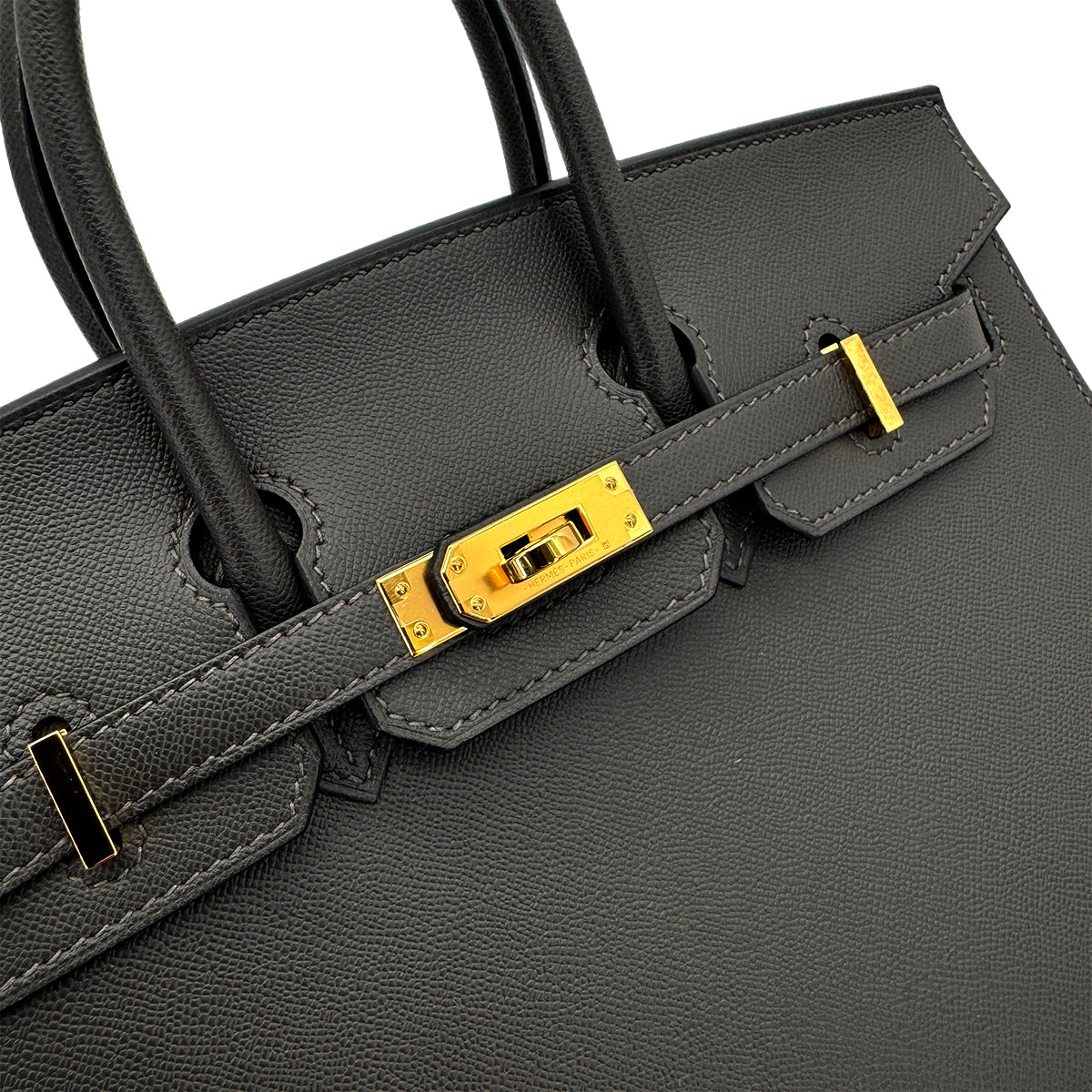 HERMES BIRKIN 25 SELLIER GRAPHITE VEAU MADAME HAND BAG Z GHW 90298151