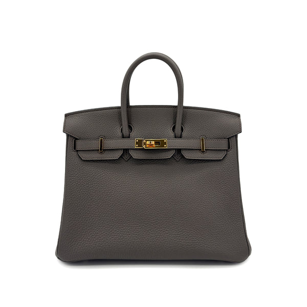 HERMES BIRKIN 25 ETAIN TOGO HAND BAG C GHW 90298152 - PURPOSE