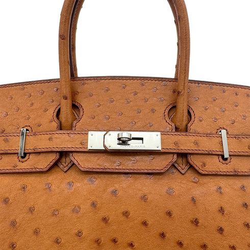 HERMES BIRKIN 30 CHESTNUT OSTRICH HAND BAG □I SHW 90298153 - PURPOSE