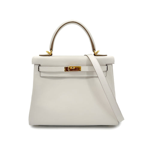 HERMES KELLY 25 RETOURNE GRIS PERLE SWIFT HAND SHOULDER BAG B GHW 90298154 - PURPOSE