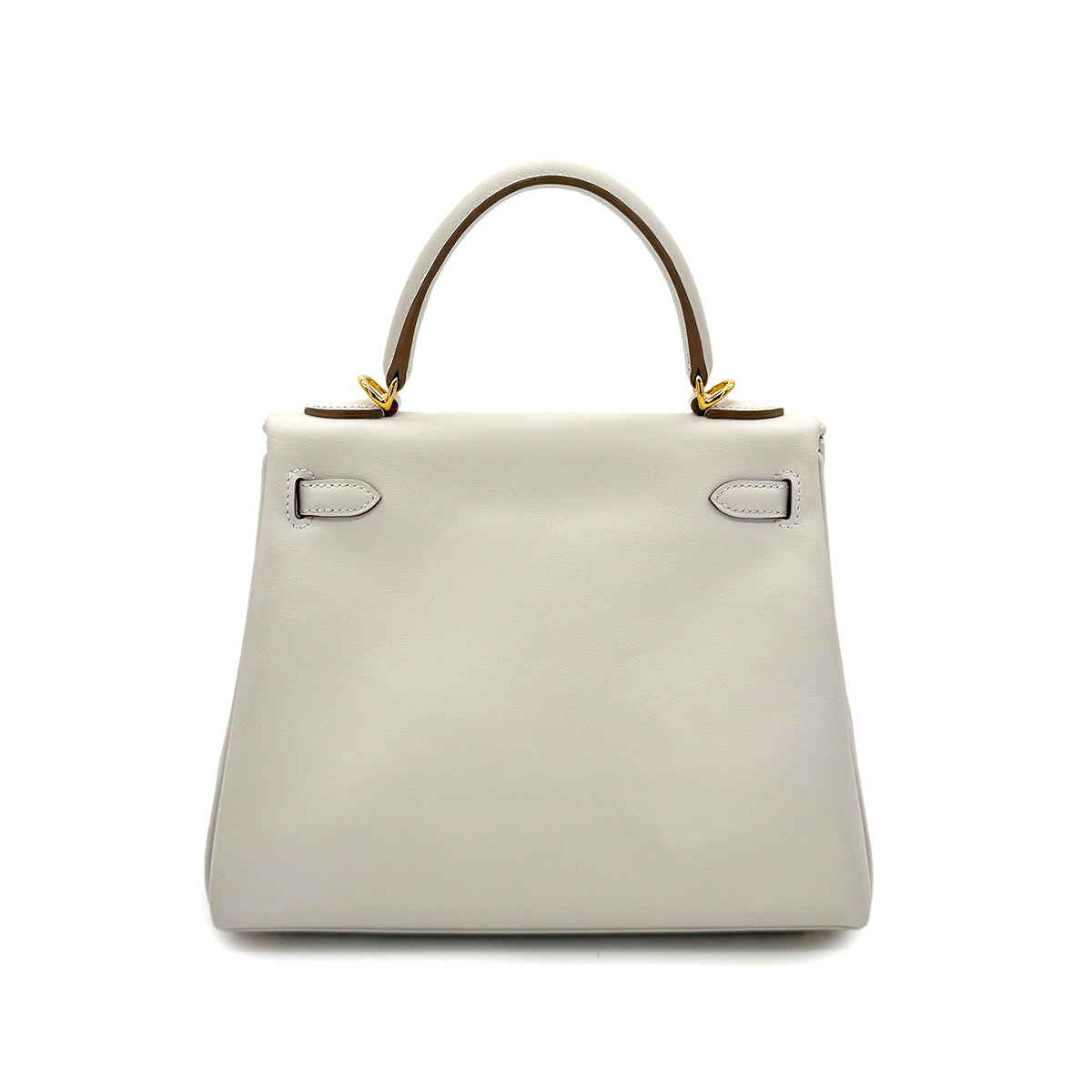 HERMES KELLY 25 RETOURNE GRIS PERLE SWIFT HAND SHOULDER BAG B GHW 90298154