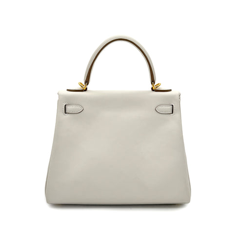 HERMES KELLY 25 RETOURNE GRIS PERLE SWIFT HAND SHOULDER BAG B GHW 90298154 - PURPOSE