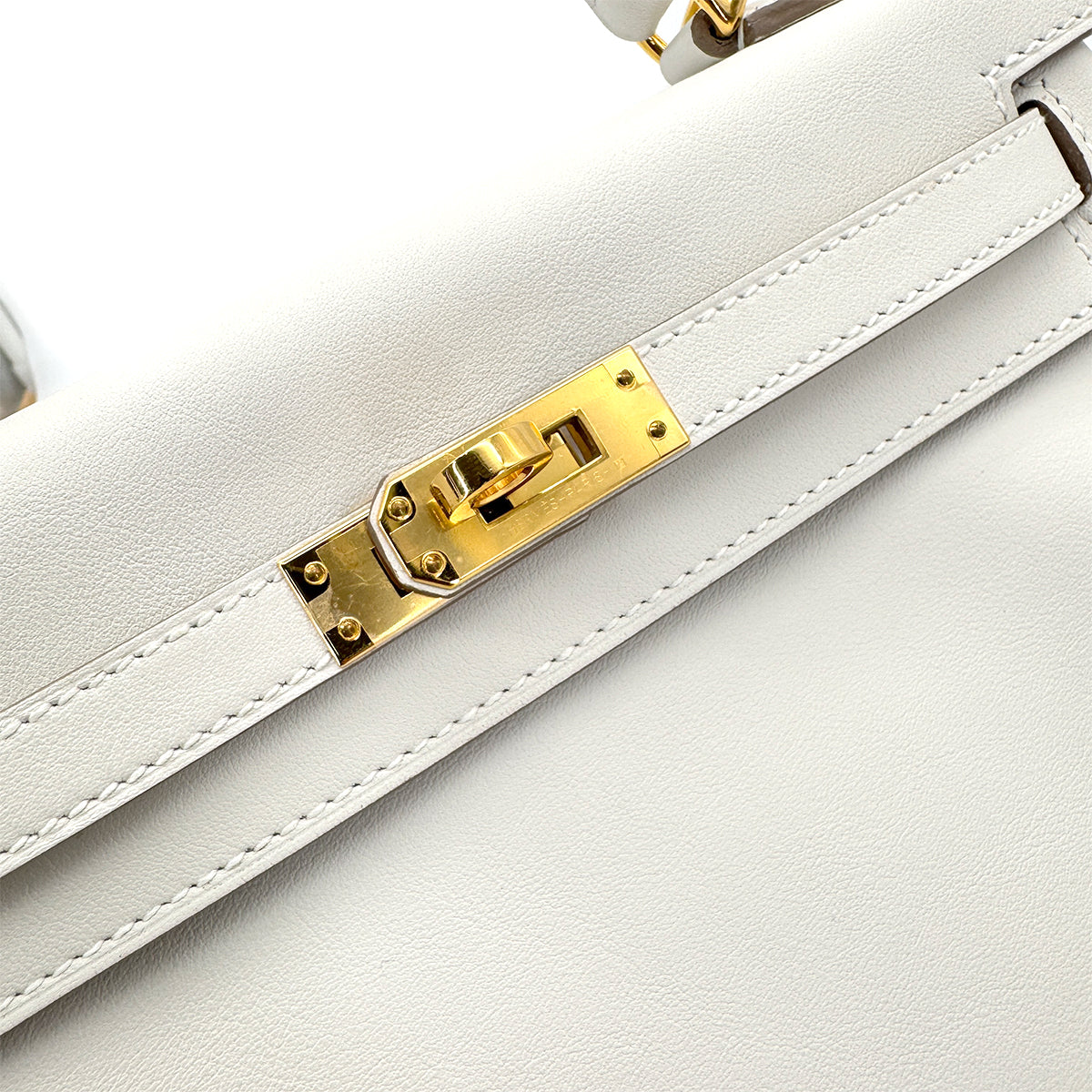 HERMES KELLY 25 RETOURNE GRIS PERLE SWIFT HAND SHOULDER BAG B GHW 90298154