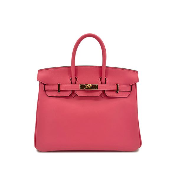 HERMES BIRKIN 25 ROSE AZALEE VEAU SWIFT HAND BAG C GHW 90298156 - PURPOSE