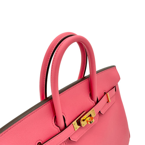 HERMES BIRKIN 25 ROSE AZALEE VEAU SWIFT HAND BAG C GHW 90298156 - PURPOSE