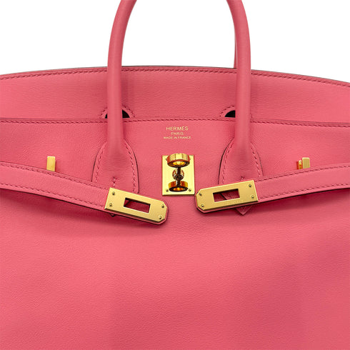 HERMES BIRKIN 25 ROSE AZALEE VEAU SWIFT HAND BAG C GHW 90298156 - PURPOSE