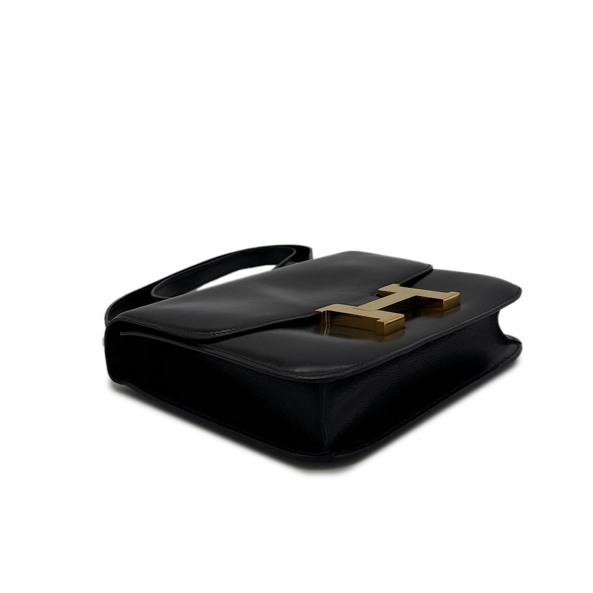 HERMES CONSTANCE 23 BLACK BOXCALF SHOULDER BAG 〇N GHW 90298157