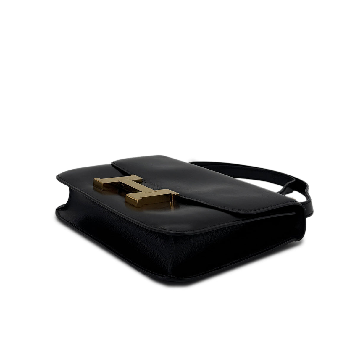 HERMES CONSTANCE 23 BLACK BOXCALF SHOULDER BAG 〇N GHW 90298157