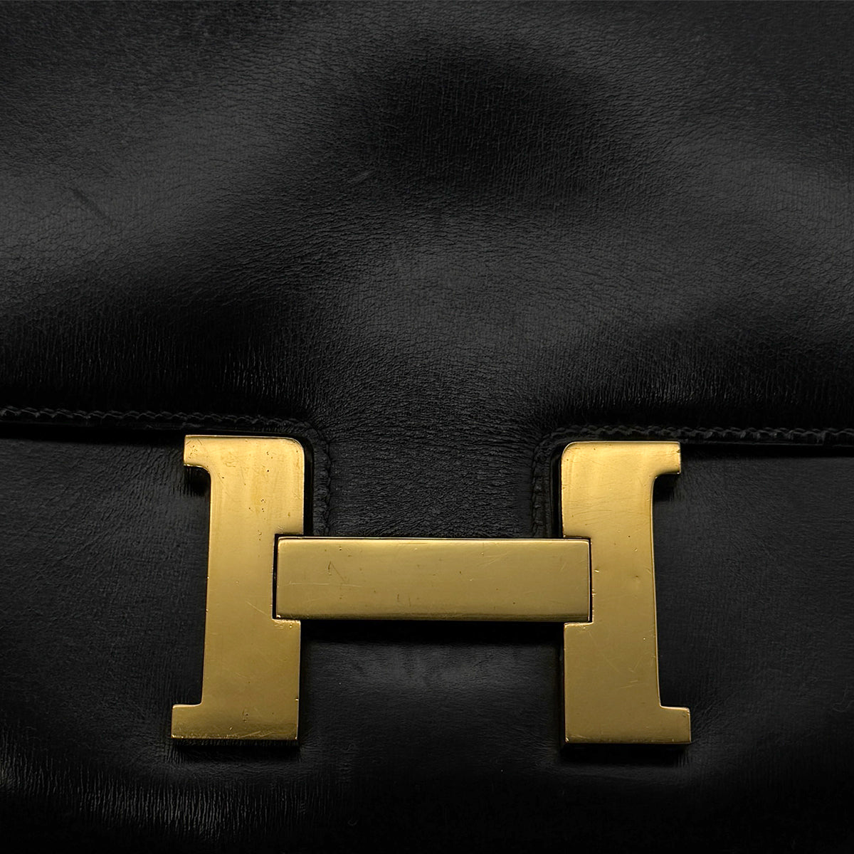 HERMES CONSTANCE 23 BLACK BOXCALF SHOULDER BAG 〇N GHW 90298157