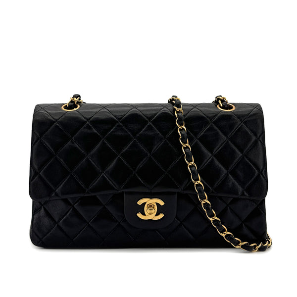 CHANEL VINTAGE CLASSIC FLAP MEDIUM CHAIN SHOULDER BAG BLACK LAMB SKIN 90298158 - PURPOSE